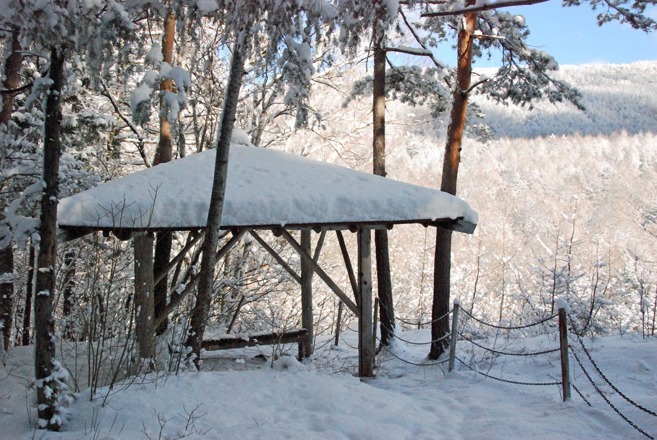 winter just outside the hotel